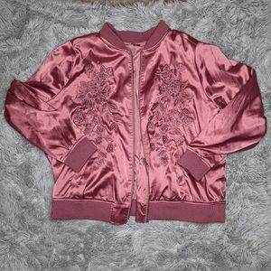 Pink silk bomber!